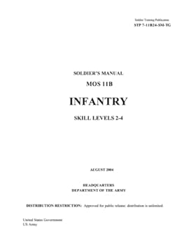 Paperback Soldier Training Publication STP 7-11B24-SM-TG Soldier’s Manual MOS 11B Infantry Skill Levels 2-4 Book