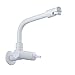 Grifo Cocina Pared Blanco Frío Simple Grifo de Piscina Para Fregona Giratorio de Latón Grifo Para Fregadero-27Cm