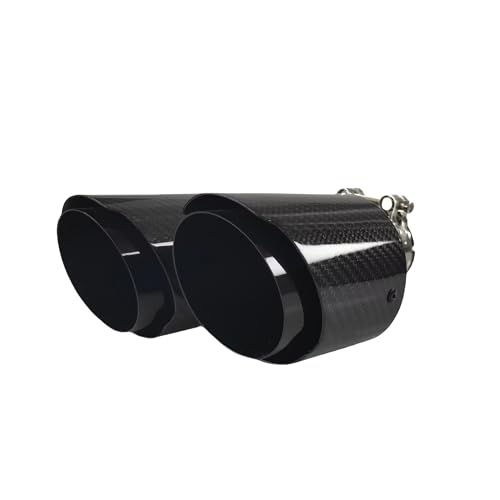 Punta de silenciador doble en acero inoxidable negro y fibra de carbono para un look deportivo
