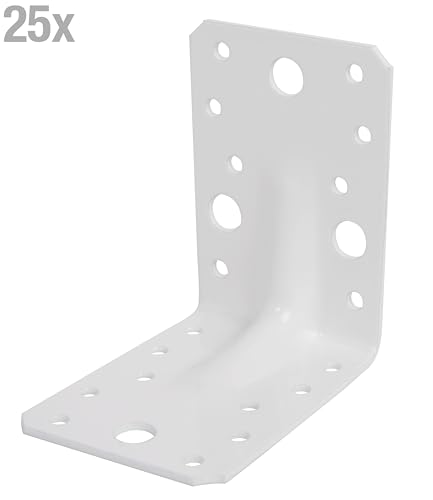 Heavy Load Angle Connector with Corrugation 90 x 90 x 65 mm / 25 STK. White, Steel - Image 2