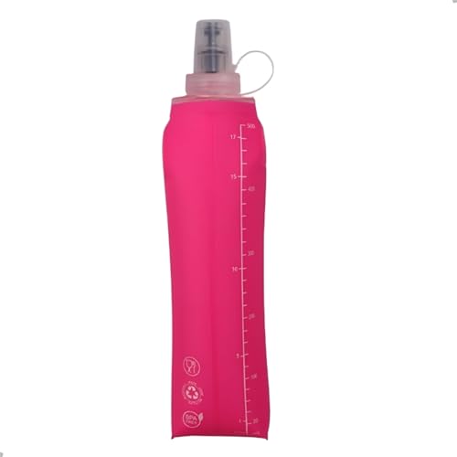 Garrafa Dobrável Soft Flash 500ml Squeeze Bico Anti Vazamento Corrida Bike Ciclismo Hidratação Reutilizável Livre de Bpa Para Todos Os Esportes Federal's Store (Rosa)