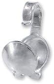 Jewelry Necklace and Bracelet Clam Shell Bead Tip Solid 14 Karat White Gold