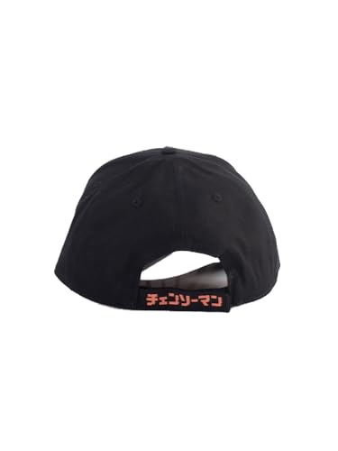 Gorra Chainsaw Man Pochita de algodón negro transpirable con cierre regulable 5
