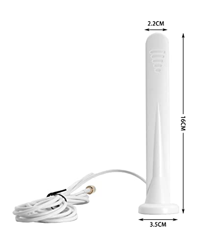 Vecys 4G LTE Antenna SMA Male Connector 8DBi GSM/3G/4G/5G Omni-directional Waterproof Suction Cup Antenna with Magnetic Base 3M RG174 Cable (White) - Image 4