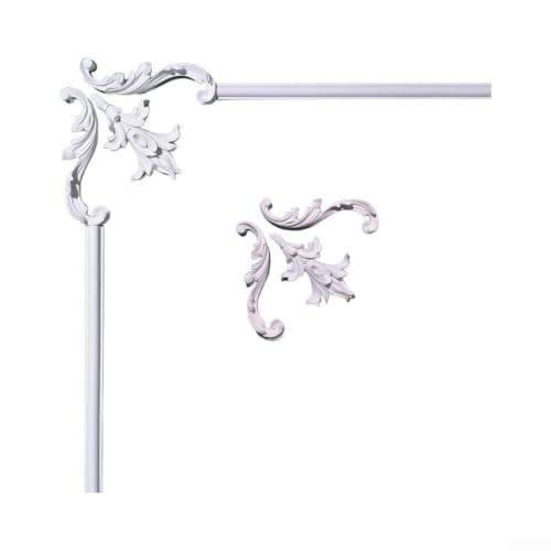 Esquina floral francesa de poliuretano de 19 cm blanca para moldura 5