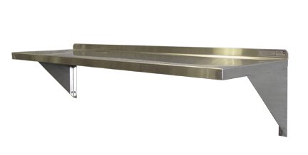 PVIFS WS1236SS EZ Clean Solid Wall Mount Shelf, 36" Length x 12" Width x 12" Height