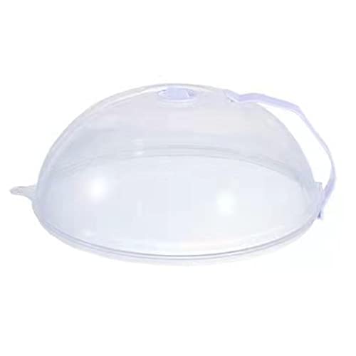 BSTCAR Ø27cm Cubierta de Microondas con Asa, Microondas Transparente Protector de Salpicaduras/Tapa, Microondas Cubierta de Alimentos, para la Protección contra Salpicaduras/Protección(Transparente)