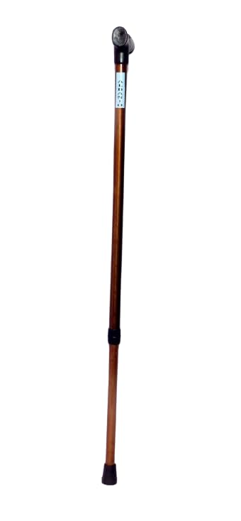 ALBANIO Single Leg Wooden Walking Stick Portable Lightweight Sturdy Free Standing Walking Stick for Seniors Adults Old Age People Patients (Brown) 2