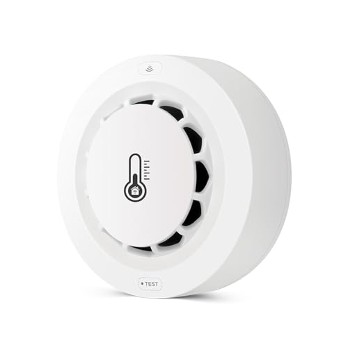 Detector de Humo WiFi, Alarma Incendio y con detección Temperatura Humedad, Sonido 80 dB for Alexa Home Smart Life