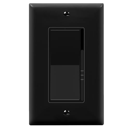 Image of TOPGREENER Kalide Dimmer Light Switch, LED Dimmer Switch, Full Range Dimming, Single Pole /3-Way, 120VAC, 60Hz, 300W LED /CFL, Neutral Wire Not Required, Wall Plate Included, Black