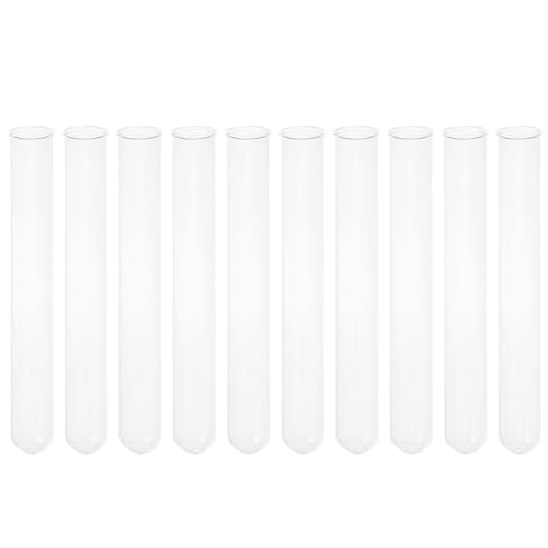 STOBOK 10個 透明ガラス製試験管 耐熱性あり 実験用液体収納容器 学校 科学研究向け で再利用可能な実験器具