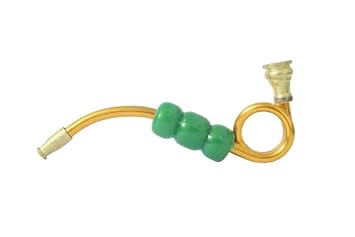 Green Apple Inc 4 Inch Antique Coil Designer Green Finger Support Brass Smoking Pipe (Pack of 1)
