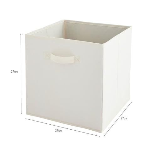 Panier de rangement blanc 27x27x27 pour meuble cube et étagère de chambre - 3