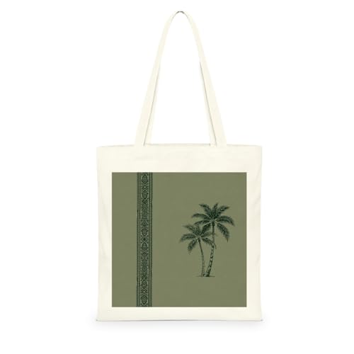 Genérico Bolsa Tote Bag 35X38Cm Verde Salvia Bolsa Tela Para Pintar Estampada Bolsas De Con Algodon Asas Blanca Por Niñas Y Mujeres Lienzo Bolsas Eco, Lavadora, Compras, Vacaciones, Trabajo
