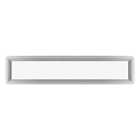 Double Pane 72" x 10" Transom Window Double Pane Tempered Low-E Glass White Vinyl Frame Window Cover