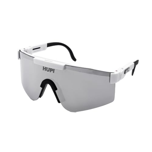 Óculos de Sol HUPI Maverick Branco - Lente Prata Espelhado