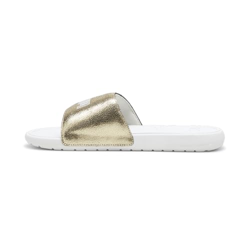 PUMA Mens Cool Cat 2.0 Metallic Shine Slide Casual Sandals Casual - Gold, White3