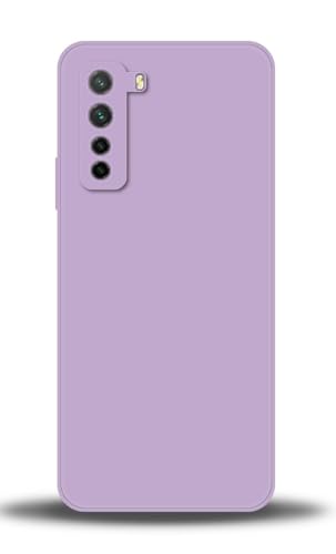 WUACYEAMING Compatible with Huawei P40 Lite 5g Case,with Camera Lens Protector Ultra Slim Liquid Silicone Cover Anti-Scratch Shockproof Case-Purple