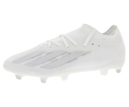 Image of adidas X Crazyfast Pro Firm Ground Unisex Shoes Size 6, Color: Footwear White /Silver Metallic /Footwear White-White
