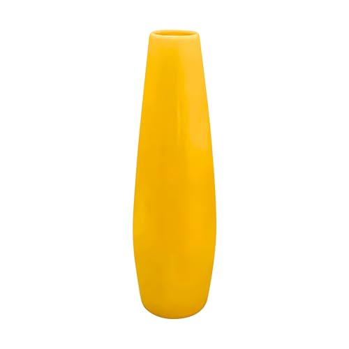 Image of Yellow Vase for Home Decor | Height -35 Cm | Vase for Living Room, Table, Shelf & Office | Decorative Vastu Yellow Vase |