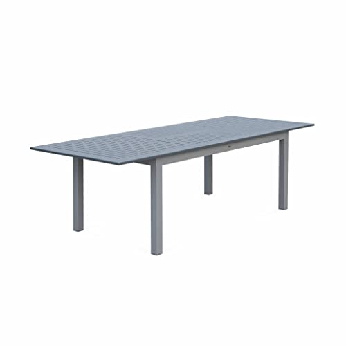Alice's Garden - Table Extensible - Chicago Anthracite - Table en Aluminium 175/245cm avec rallonge. 8 Places