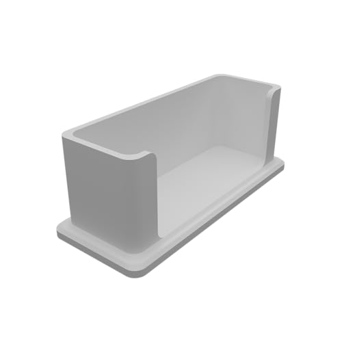 Image of Modern Minimalist Visiting Card Holder for Desk - Premium Plastic Business Card Stand, Office Table Card Organizer for Professionals, Reception, Home Office (White)