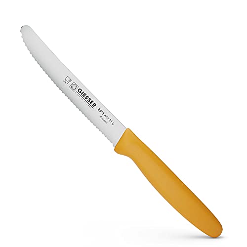Giesser Giovanni Messer fabbrica universale coltelli con lama ondulata, Giallo, 11 cm, 10121724 C00000210