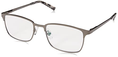 Foster Grant Men's Braydon Multifocus Rectangular Reading Glasses, Transparent, 54 mm + 2.5