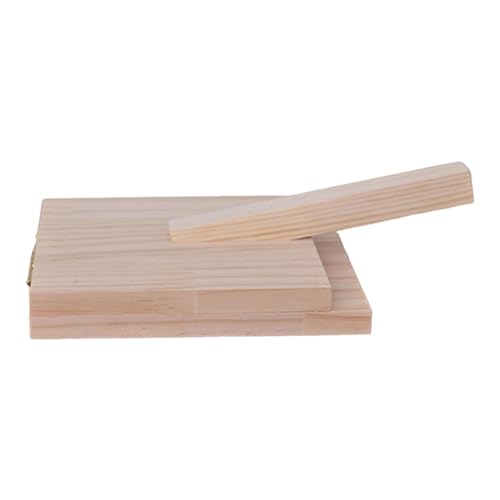 Qianly Dumpling Press Tool Household Kitchen Gadget Wood Tortilla Press for Restaurant Pancakes, Square