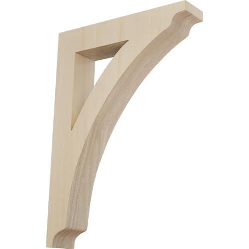 Ekena Millwork BKTW01X08X12THRW Large Thorton Wood Wood Brackets, 1 3/4
