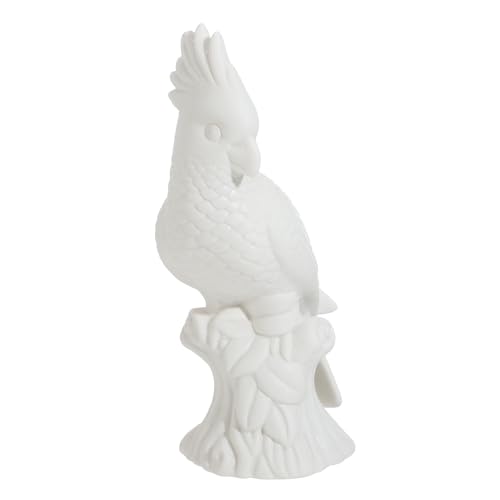 Figurine perroquet en céramique blanche objet poétique de maison