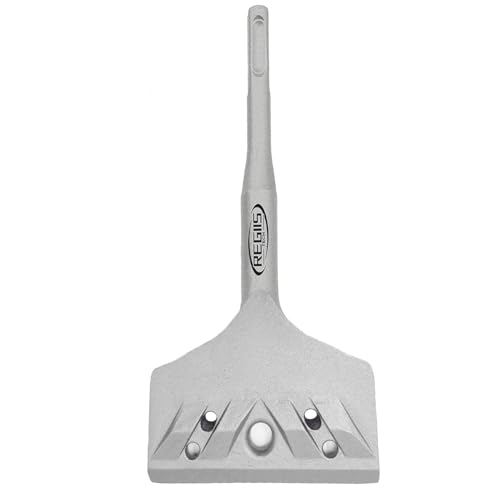 Regiis Tech SDS Plus Floor Scraper 3 in. x 7.5 in. Wide Angled Flooring Adhesives Remover Cranked Thinset Removal Tool Chisel Bit for Rotary Hammer Drill