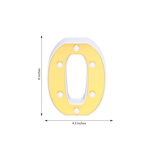 Image of Efavormart 6 inch Gold Marquee Letter O, Mirror Front Warm White LED Light Up 3D Sign, Battery Operated 72H Glow for Wedding Party & Wall Decor