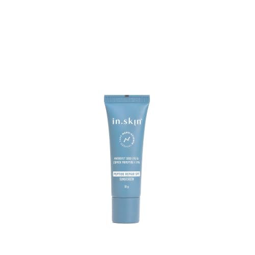 Image of in.skin Peptide Repair SPF 50 PA++++ Sunscreen | Broad Spectrum UV Protection with Matrixyl 3000 & Copper Peptide | Lightweight, Non-Greasy | Barrier Repair | For Oily, Acne-Prone & Sensitive Skin (10 g )