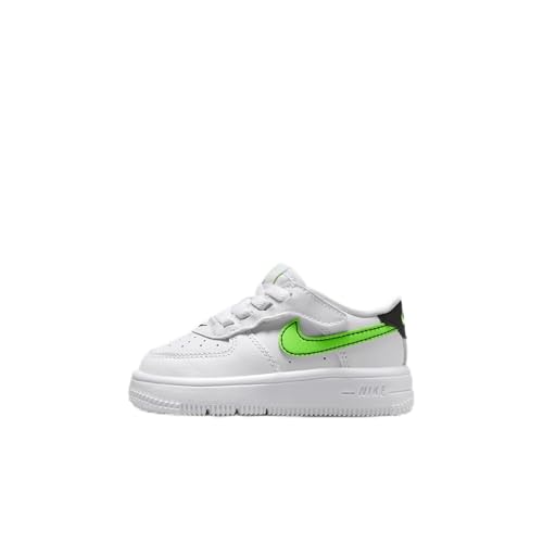 Nike Force 1 Low EasyOn Baby/Toddler Shoes (FN0236-106, White/Black/Green Strike) Size 5