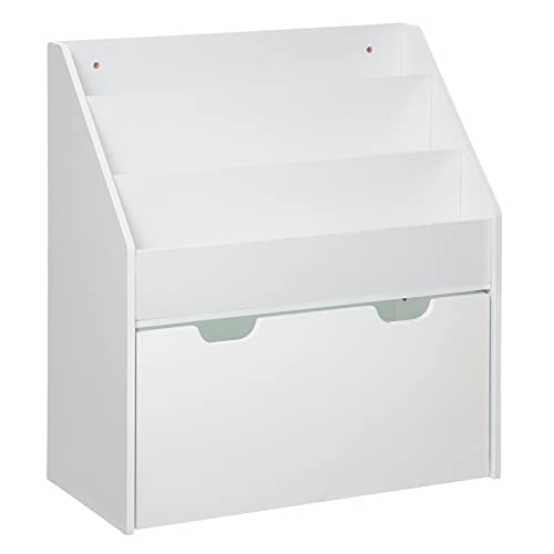 Bibliothèque Enfant - bac à roulettes - Blanc H70 cm - Atmosphera créateur d'intérieur