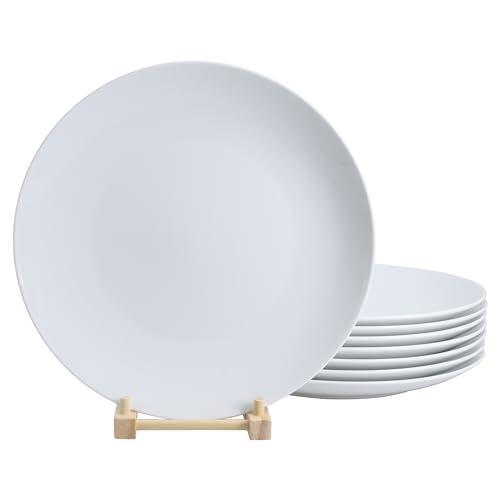 BIA Cordon Bleu Everyday Porcelain Coupe Dinner Plates, Set of 8, 10.5: each, White BIA Cordon Bleu Everyday Porcelain Coupe Dinner Plates, Set of 8, 10.5: each, White