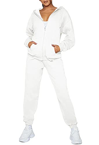 Fixmatti Womens Two Piece Tracksuits Sweatsuits Outfits Zip Up Top