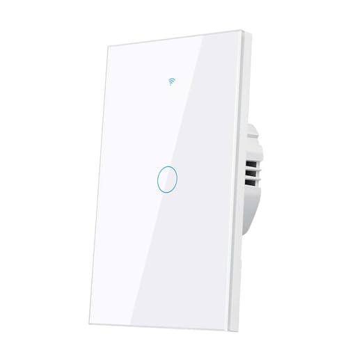 LSLIANGMEI Smart Wi-Fi Light Switch, RF433, No Neutral Wire Required, Compatible with Alexa, Google Home, Smart Life App (1-Gang)