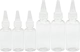 LiTaiJingNice 6 Stück transparente Quetsch-Gewürzflaschen, 30 ml/60 ml, wiederverwendbare Quetsch-Dosierflaschen, für Grill, Olivenöl, Farbe, Lotion