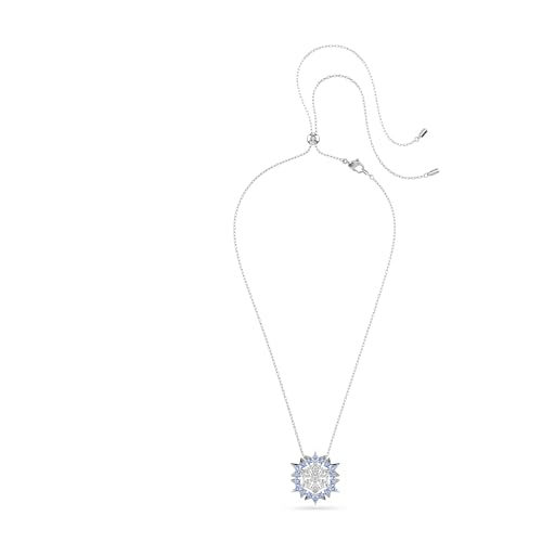 Swarovski Magic pendant and brooch, Snowflake, Blue, Rhodium finish2