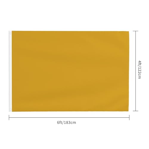Drapeau extérieur double face robuste moutarde avec oeillets en laiton - 2