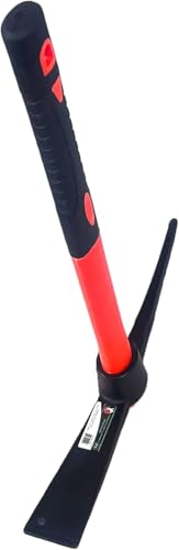 Garden Pick Mattock 38x25cm Red Pickaxe with Fiber Handle Garden Mattock for DIY | Camping | Gardening | Digging | Paving | Farm | Hand Tools | Construction