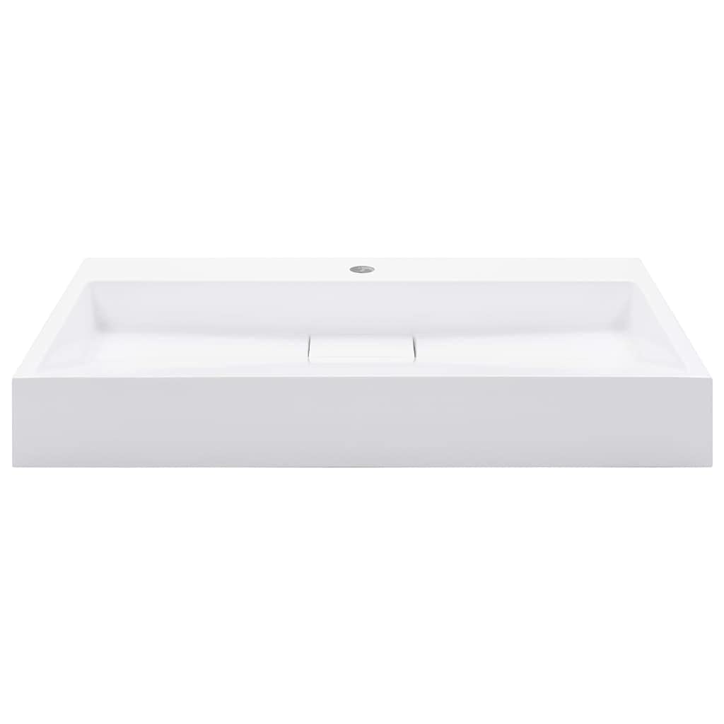 Lavabo de Resina Mineral para Baño o Aseo, Diseño Elegante y Atemporal, Fácil de Limpiar, Ideal como Lavabo Colgante o sobre Mueble, Incluye Materiales de Montaje