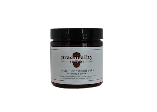 Practicality Uncle Nick's Beard Balm Rosemary's Growth Scent | Grass Fed Beef Tallow Balm for Beard Growth |Rosemary Essential Oil | 4 oz | 1 Pc