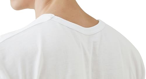 Men's Cotton U-Neck T-Shirts 5 Pack (White)4