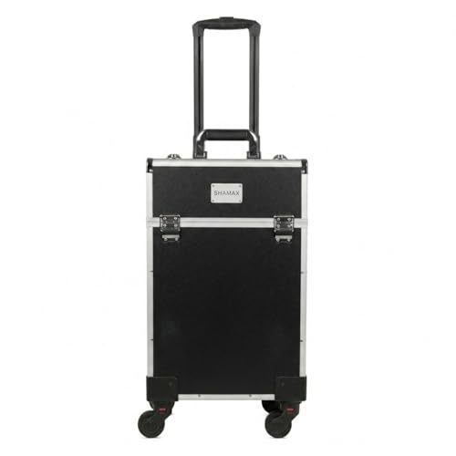 Image of SHAMAX Professional Rolling Makeup Case, Cosmetic Organizer Trolley, MUA & Salon Artist Storage Vanity Locks - Trolley for Hairdressers, Salons, Beauty Lovers - 360 Universal Wheels (3599 /BS)
