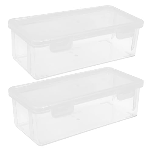 TXLEAPEY 2 recipientes herméticos de plástico transparente for guardar pan, tapa reutilizable for despensa cocina y condimentos
