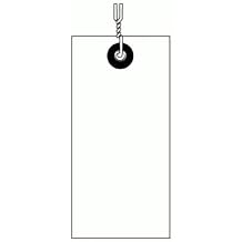 1000#5 White Pre-Wired Tyvek Tags with Reinforced Metal Eyelet. Size 4 3/4" Height x 2 3/8" Width