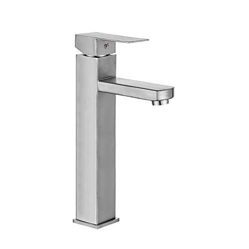 Mezcladora Monomando para Lavabo,Grifo Monomando para Lavabo de Baño,Llave de Lavabo Monomando de Acero Inoxidable para Baño,Grifo para Lavabo,Mezcladora Lavabo Baño con Líneas...